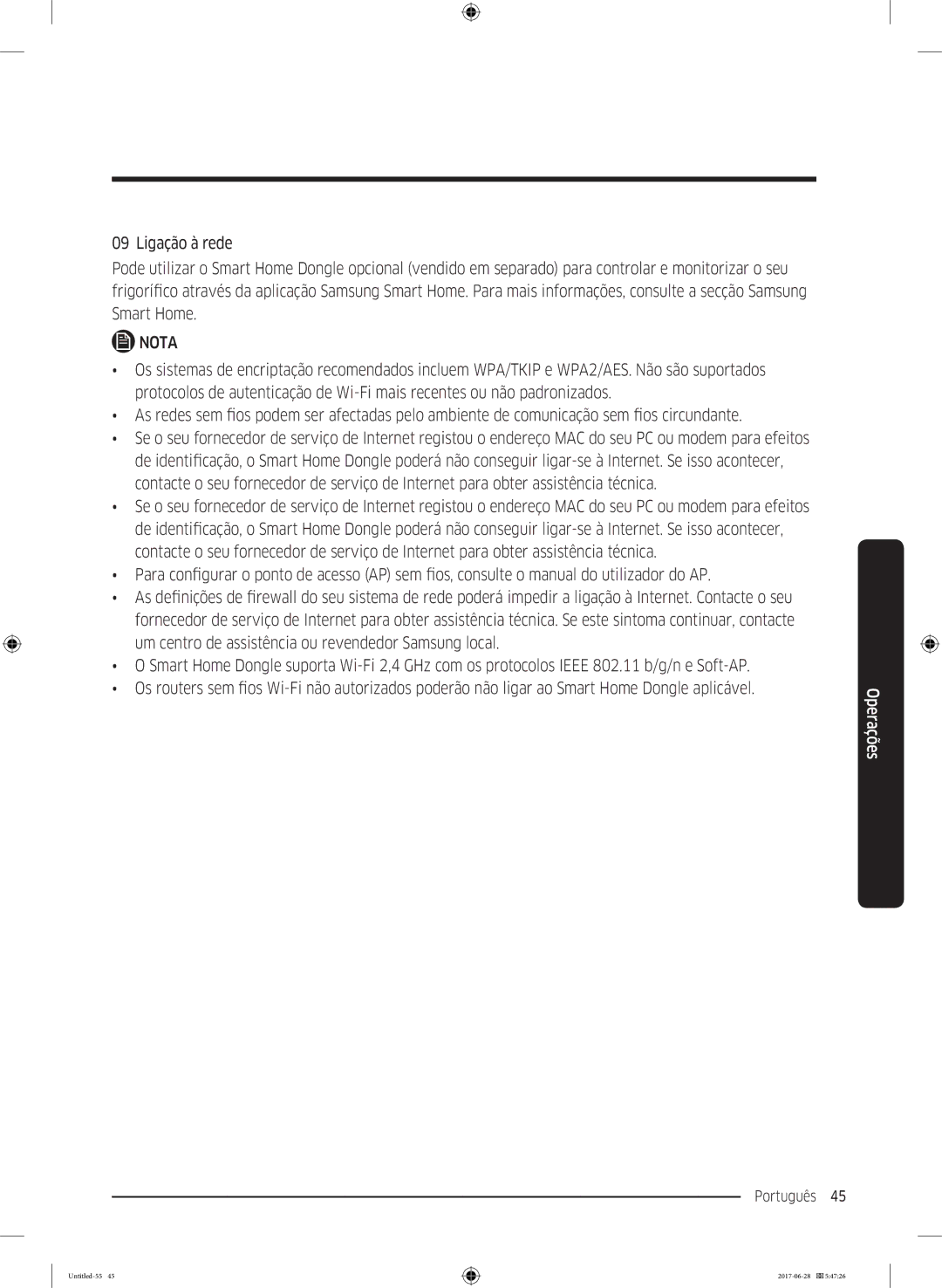 Samsung RF56K9041SR/ES manual Português 45  